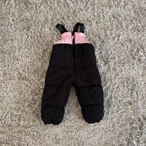 Timberland Black & Pink Quilted Overall Snow Bib